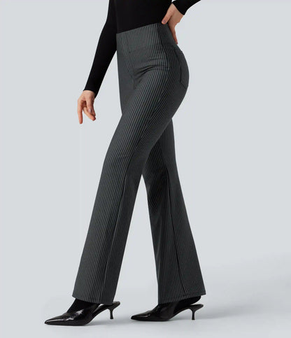 Halara Flex™ High Waisted Striped Work Flare Pants with Pockets
