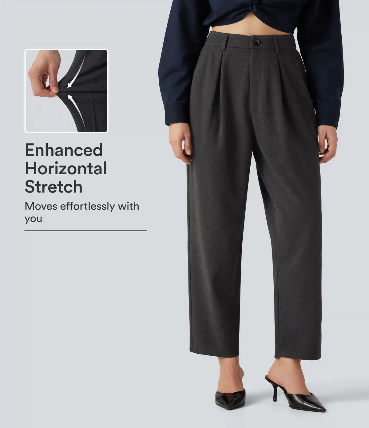 High Waisted Tapered Work Pants with Pockets