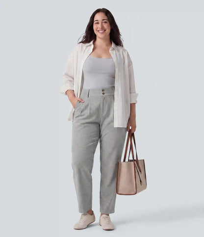 Plus Size Halara Flex™ High Waisted Tapered Waffle Work Pants with Pockets