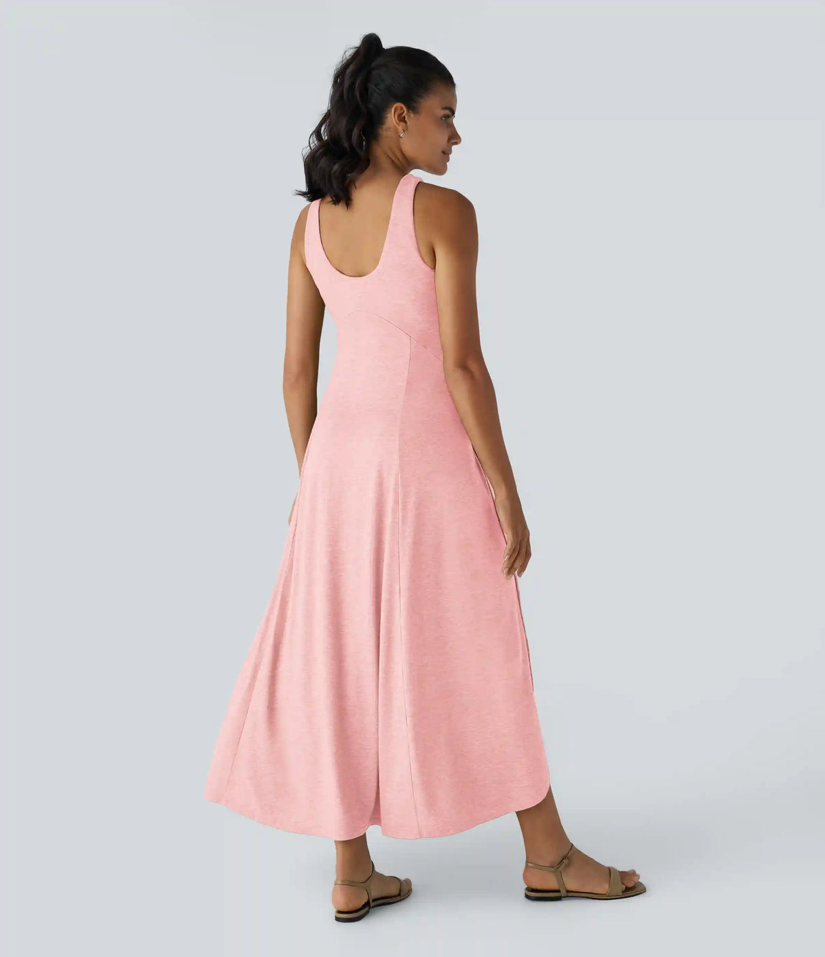 U Neck Flowy Maxi Casual Tank Dress