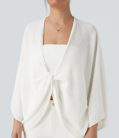 Deep V-neck Batwing Sleeve Relaxed Fit Casual Cardigan