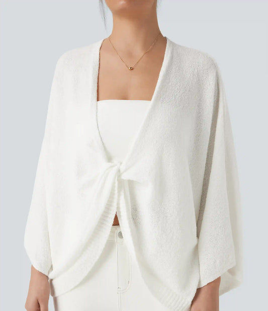 Deep V-neck Batwing Sleeve Relaxed Fit Casual Cardigan
