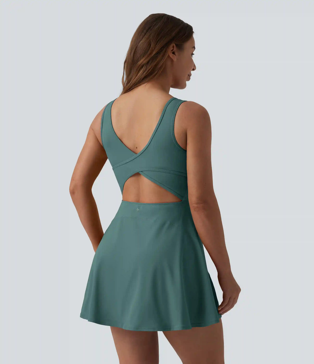 SoftlyZero™ Airy U Neck 2-in-1 Pocket Mini Cool Touch Dance Active Dress DD-F Cups-Easy Peezy