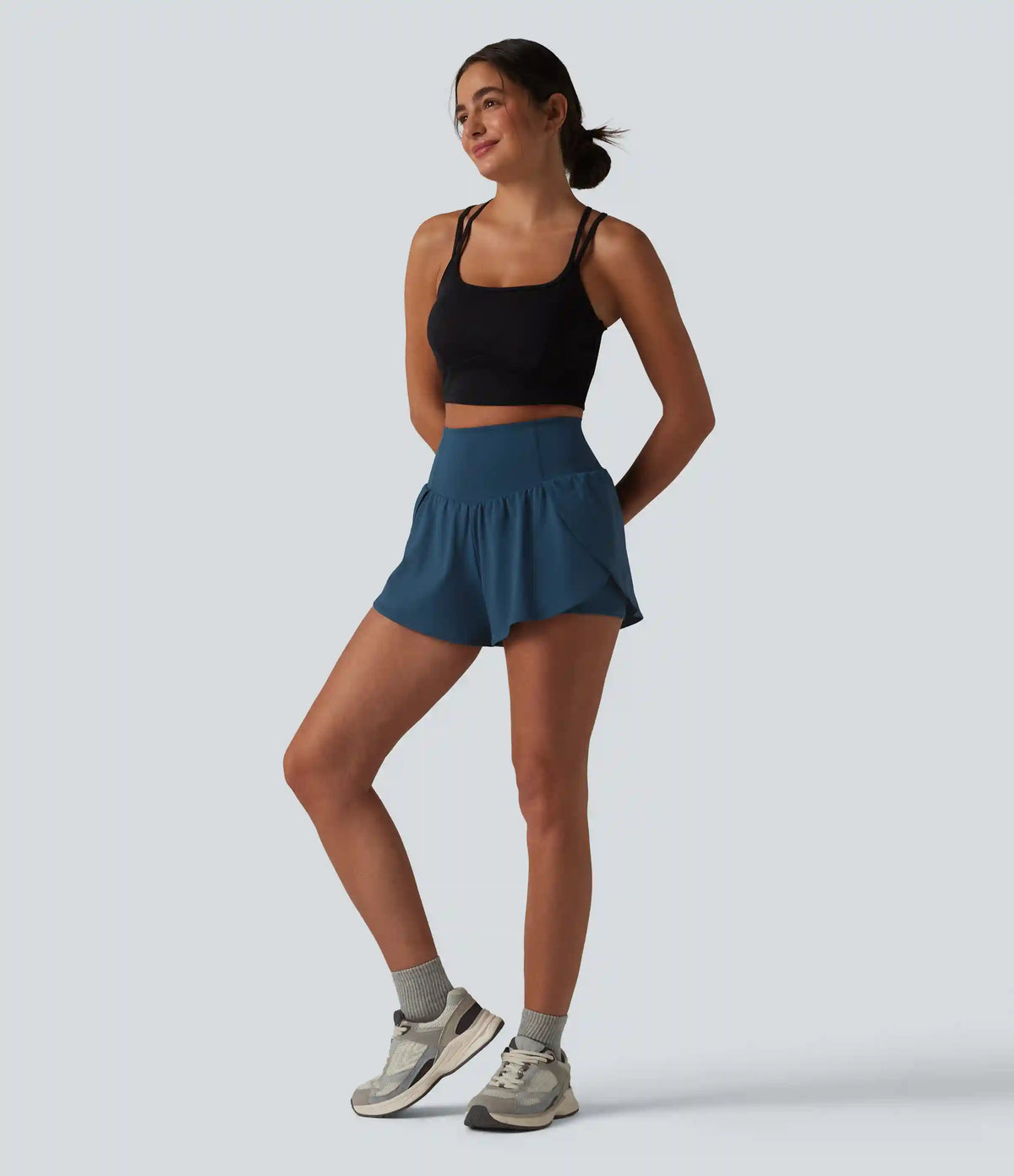 SoftlyZero™ Airy High Waisted Tummy Control 2-in-1 Curved Hem InstantCool Yoga Shorts 3'' with Pockets