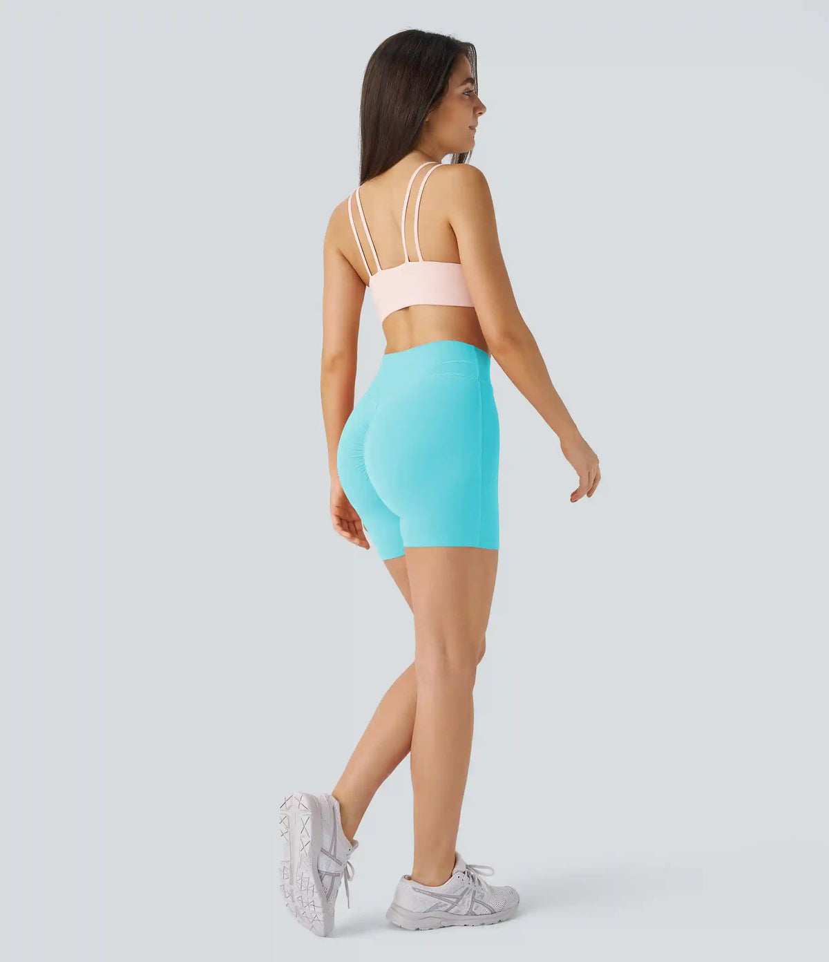 SoftlyZero™ Plush High Waisted Crossover Ruched Yoga Shorts 5''