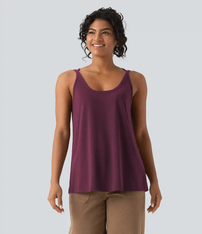 U Neck Relaxed Casual Tank Top