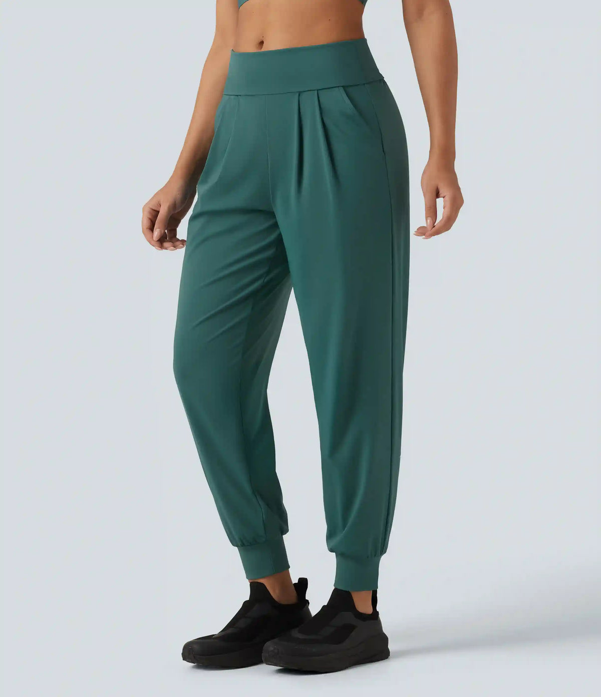 Mid Rise Running Joggers with Pockets