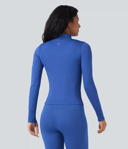 OneForm Seamless Flow Stand Collar Long Sleeve Thumb Hole Yoga Jacket