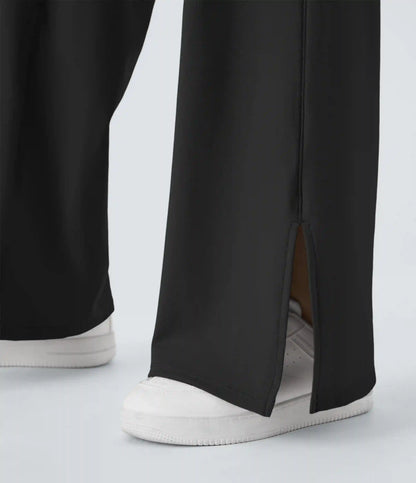 DayStretch Crossover Pocket Hem Wide Leg Yoga Pants-Smile