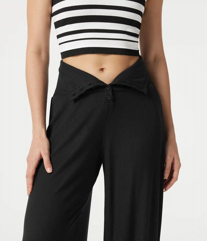High Stretch Ribbed High Waisted Tummy Control Casual Joggers with Pockets