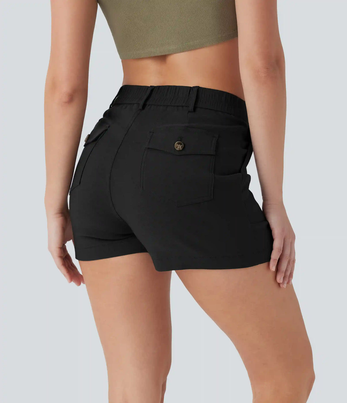 High Waisted Casual Shorts with Pockets