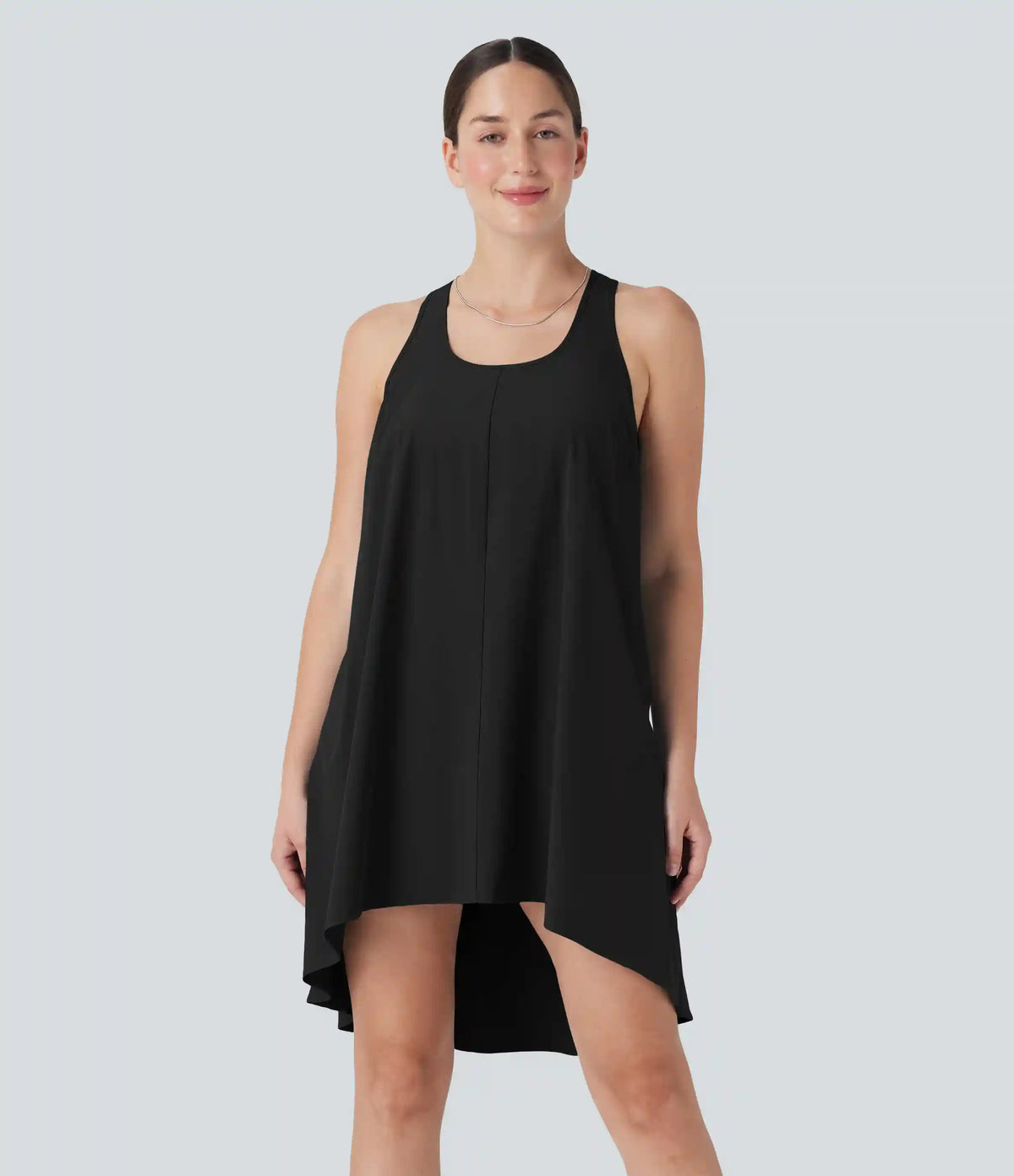 Breezeful™ RacerPocket High Low Flowy Mini Quick Dry Casual Dress DD-F Cups