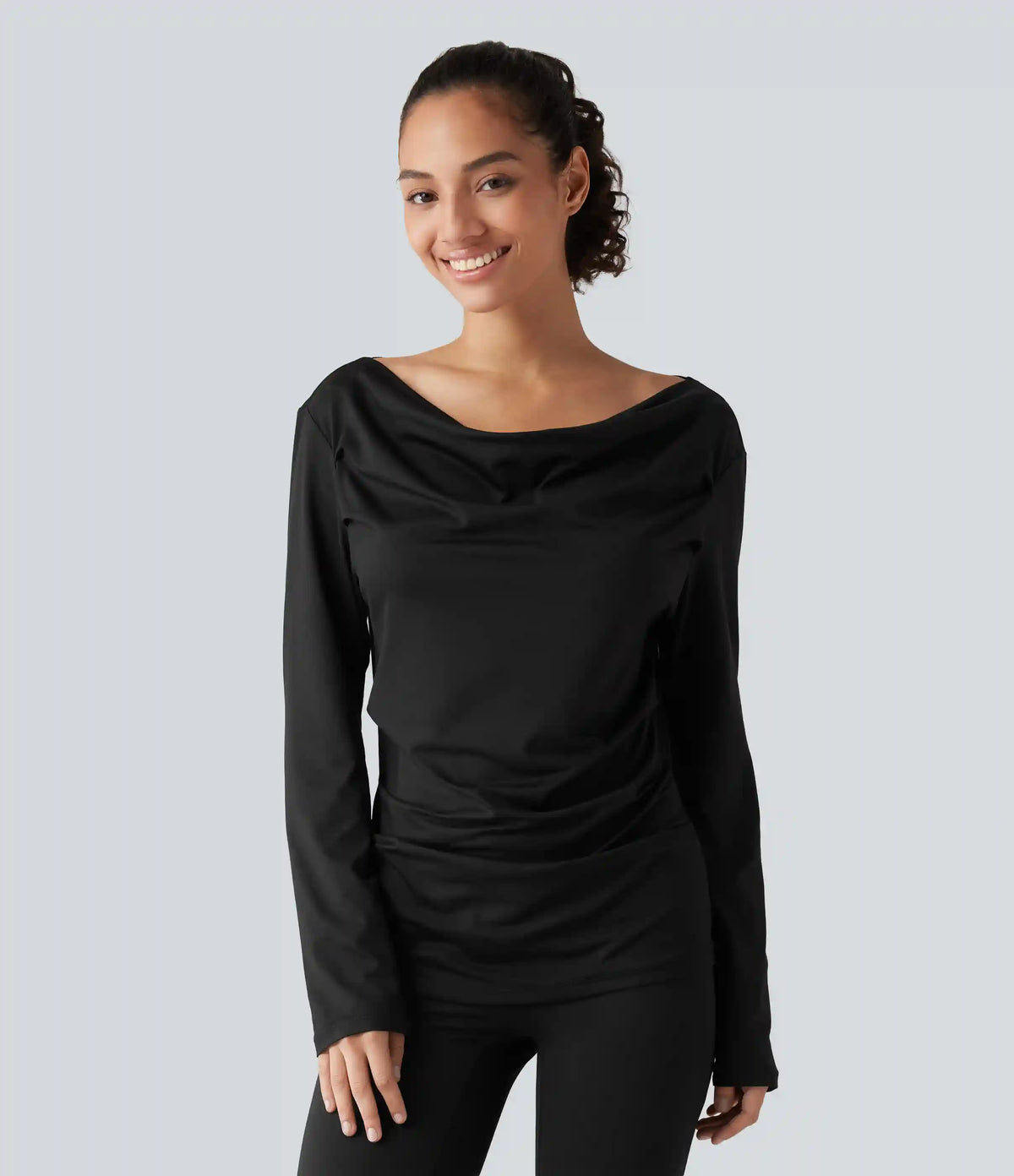 Off Shoulder Long Sleeve Yoga Sports Top