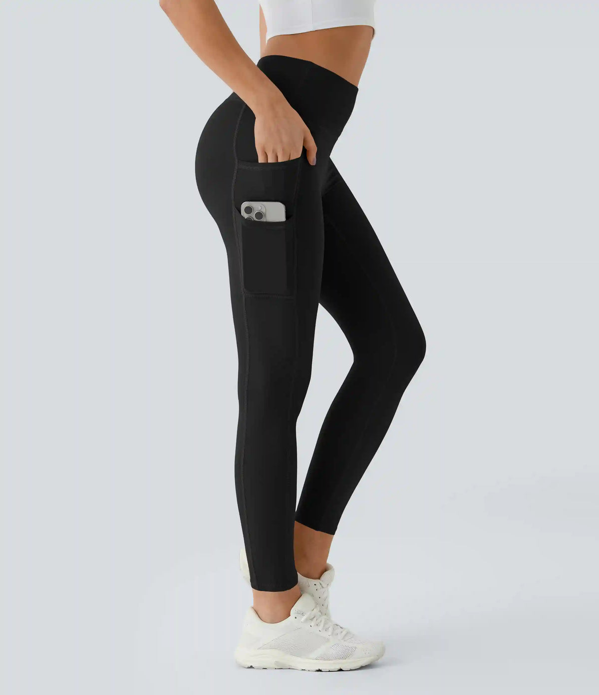 SoftlyZero™ High Waisted Double Pockets Plain Leggings