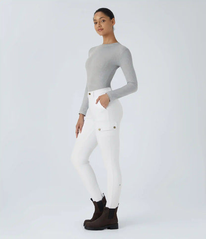 DayStretch High Waisted Zipper Pockets Solid Skinny Cargo Pants