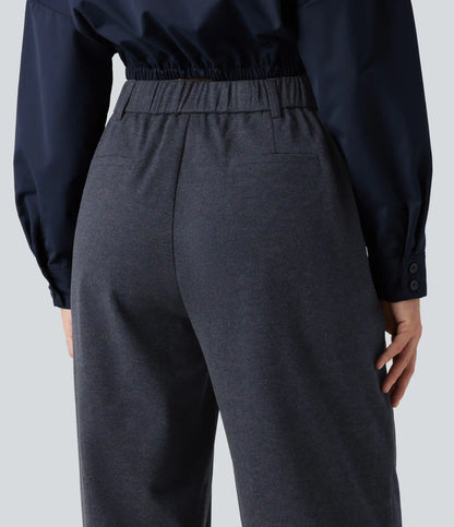 High Waisted Tapered Work Pants with Pockets
