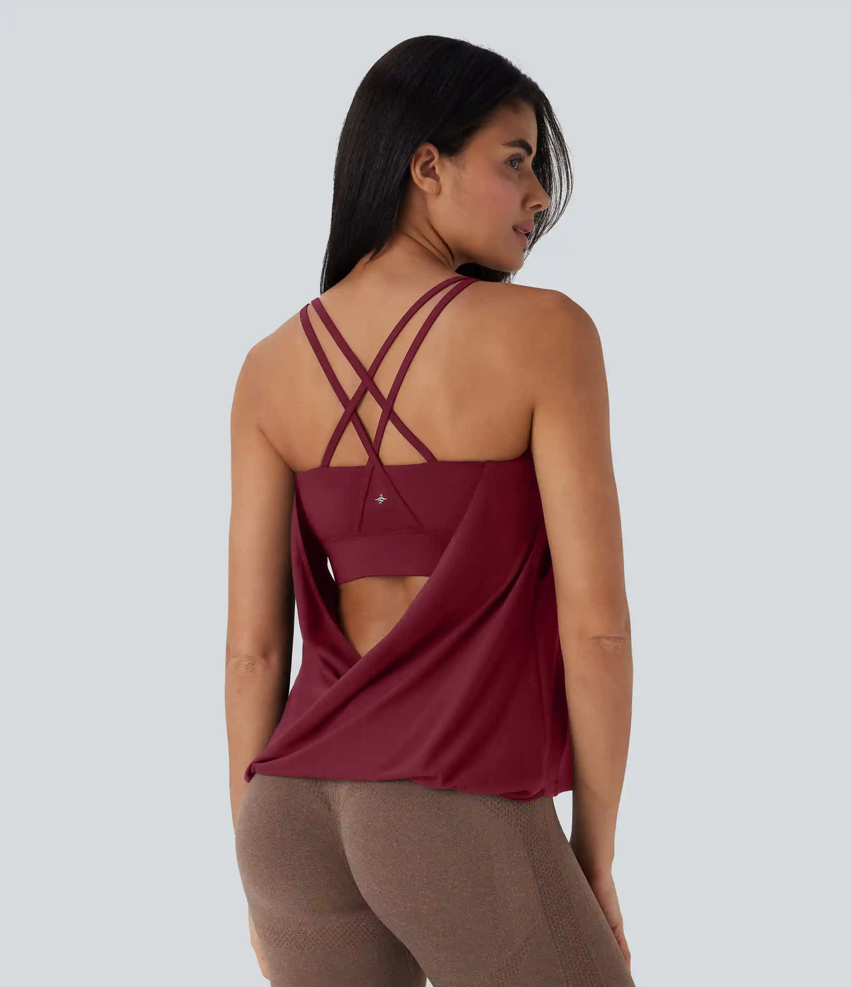 Double Straps Pleated Quick Dry Yoga Cami Top DD-F Cups