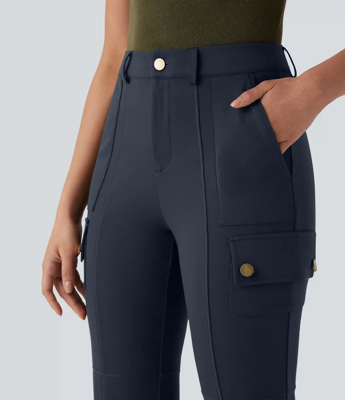 DayStretch Mid Rise Pockets Hiking Cargo Bootcut Pants