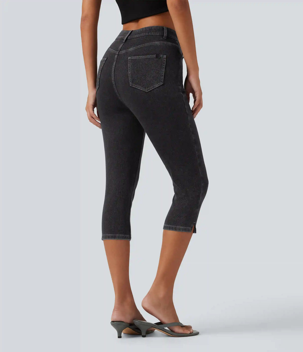 Halara Flex™ High Waisted Split Capri Casual Slim Jeans with Pockets