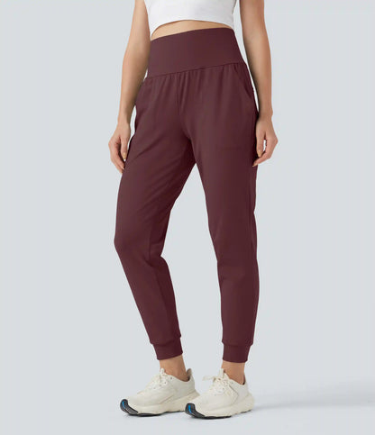 DayStretch Mid Rise Tummy Control Running Joggers with Pockets