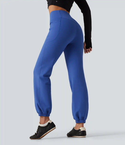 High Waisted Tummy Control Fleece Dance Joggers with Pockets