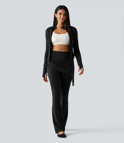 Halara UltraSculpt™ High Waisted Contrast Lace Leopard Print Bootcut Yoga Leggings with Pockets