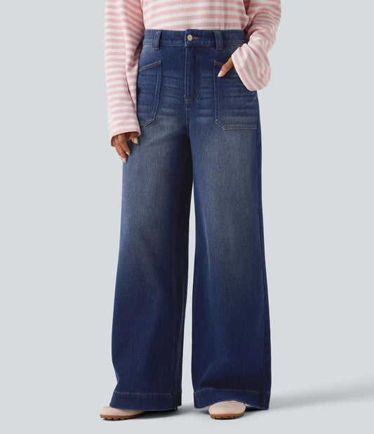 Halara Flex™ High Waisted Baggy Relaxed Casual Jeans with Pockets