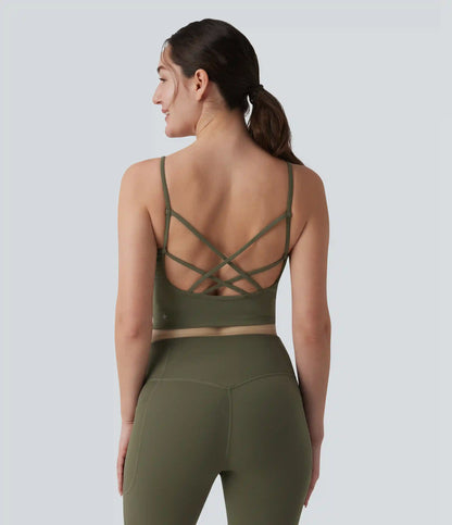 SoftlyZero™ Plush Low Support Crisscross Backless Built-in Bra Workout Sports Bra
