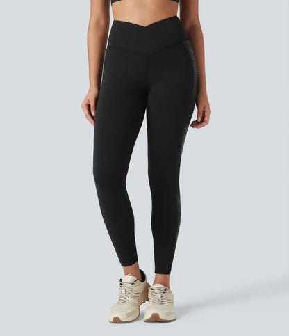 SoftlyZero™ Crossover High Waisted Yoga 7/8 Leggings with Pocket