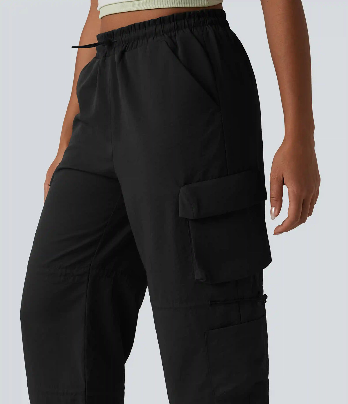 Mid Rise Adjustable Drawcord Casual Cargo Joggers with Pockets