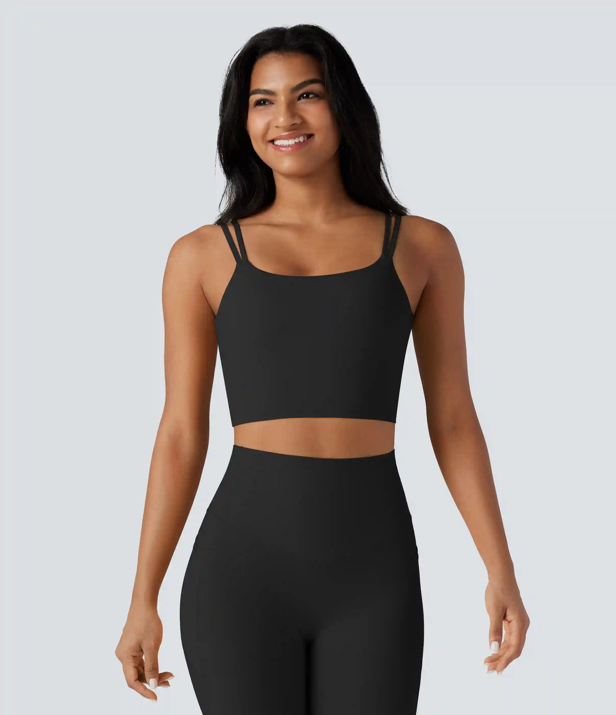 Halara UltraSculpt™ Double Straps Twisted Backless Cropped Yoga Tank Top