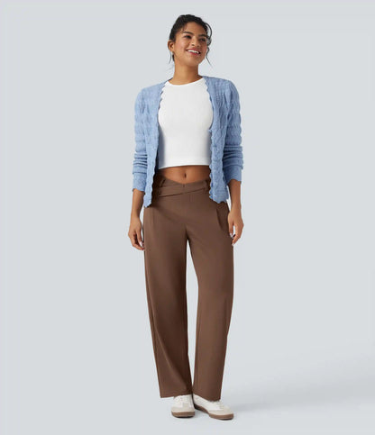 Halara Flex™ DayStretch Asymmetric Mid Rise Barrel Leg Work Pants with Pockets