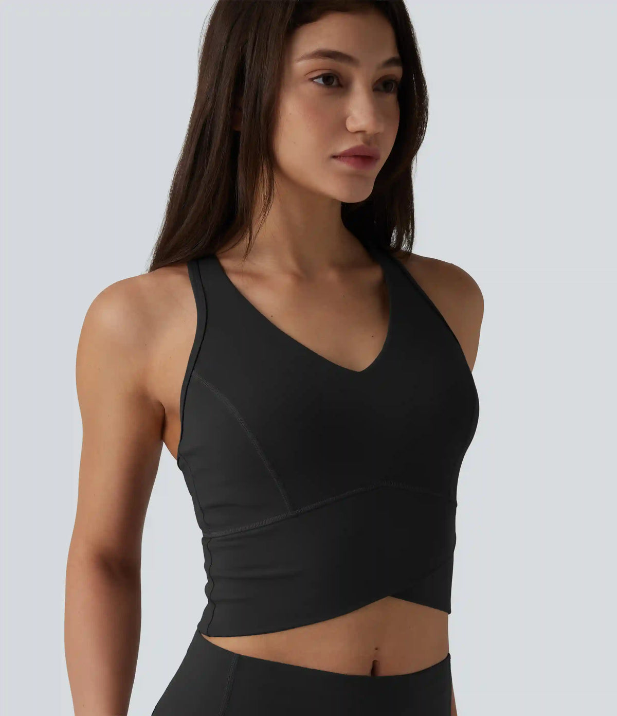 Halara UltraSculpt™ Medium Support V Neck Racerback Cropped Workout Tank Top