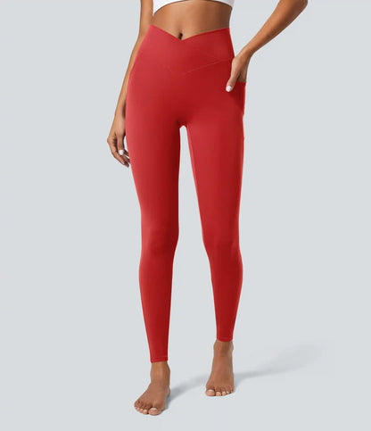 SoftlyZero™ Crossover Pocket Plain Leggings