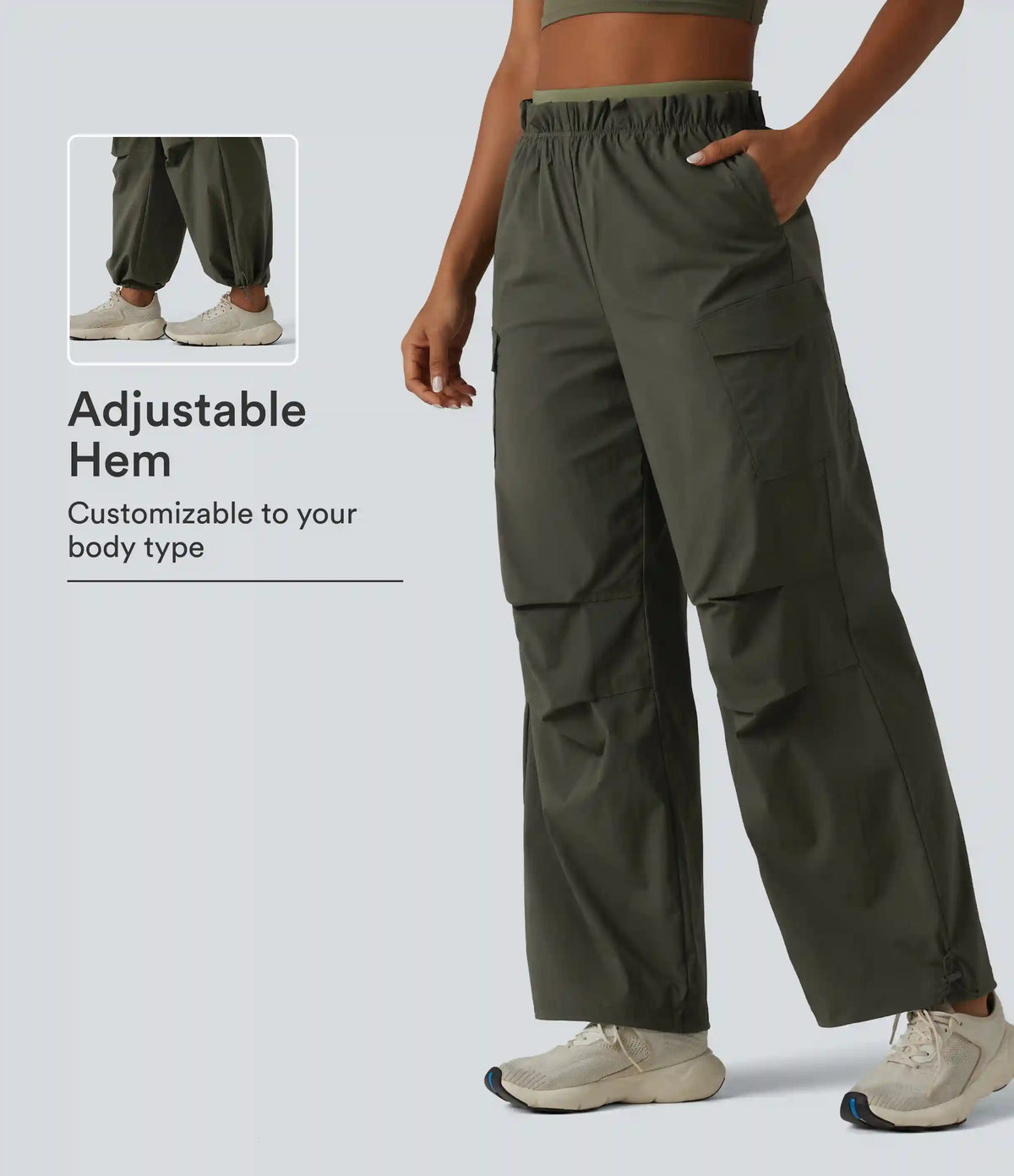 High Waisted Baggy Hiking Cargo Joggers with Pockets
