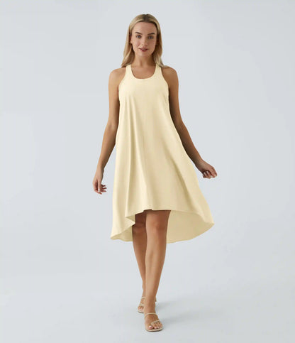 Breezeful™ RacerPocket High Low Flowy Midi Quick Dry Casual Dress
