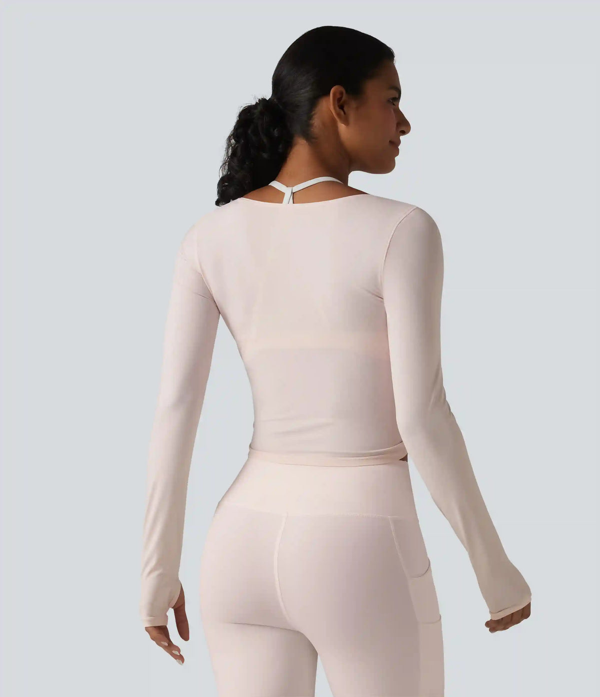 Long Sleeve Crossover Tie InstantCool Yoga Top-UPF50+