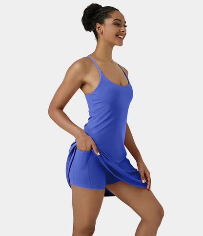 SoftlyZero™ Airy Cut Out 2-in-1 Pocket InstantCool Longer Active Dress