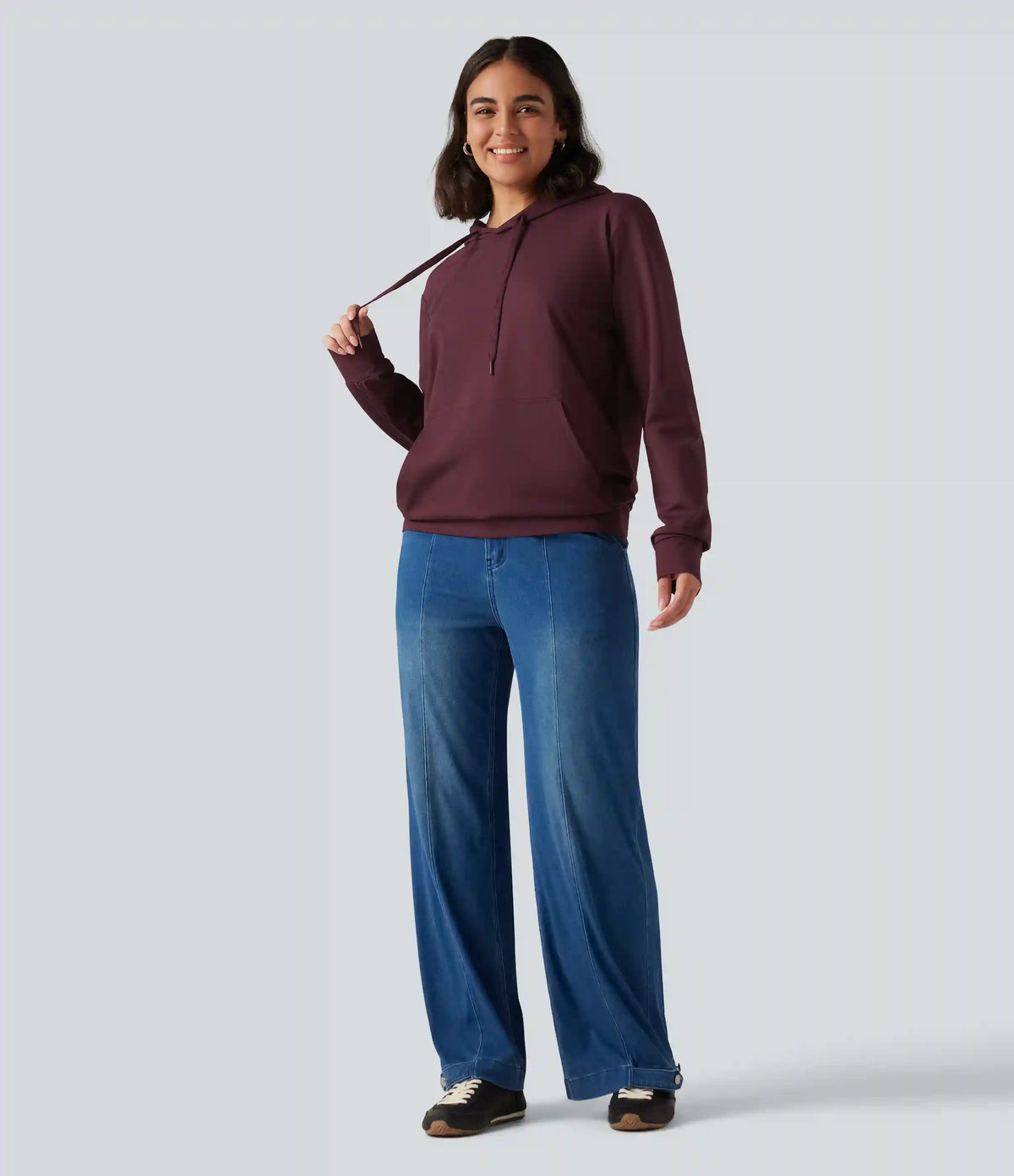 Hooded Long Sleeve Lounging Sweatshirt with Pocket