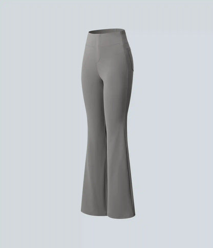 High Waisted Tummy Control Bootcut Work Pants with Pockets