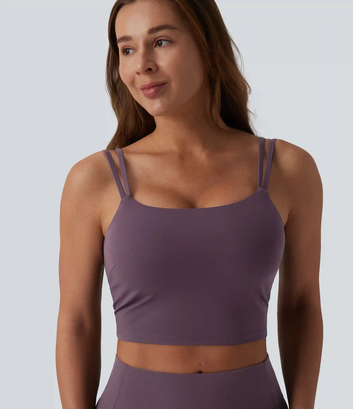 Halara UltraSculpt™ Double Straps Twisted Backless Cropped Built-in Bra Yoga Tank Top DD-F Cups