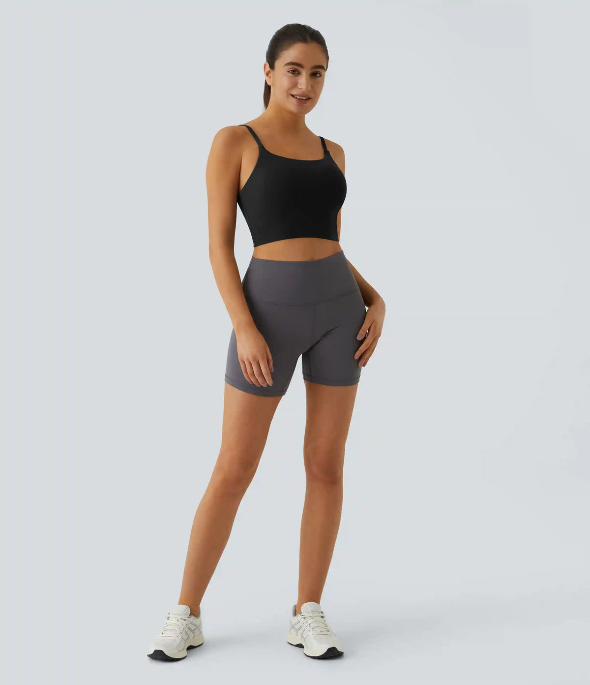 Basic Padded Workout Cropped Low Support Tank Top A-D Cups