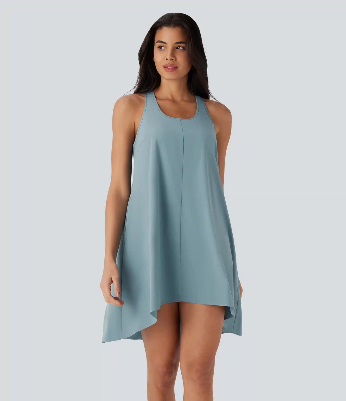 Breezeful™ RacerPocket High Low Flowy Mini Quick Dry Casual Dress