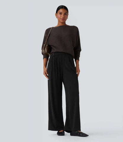 Boat Neck Batwing Sleeve Casual Sweater
