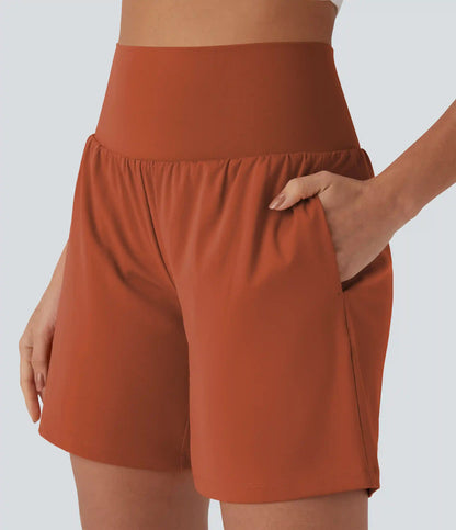 SoftlyZero™ Airy Super High Waisted 2-in-1 InstantCool Yoga Shorts 7" with Pockets