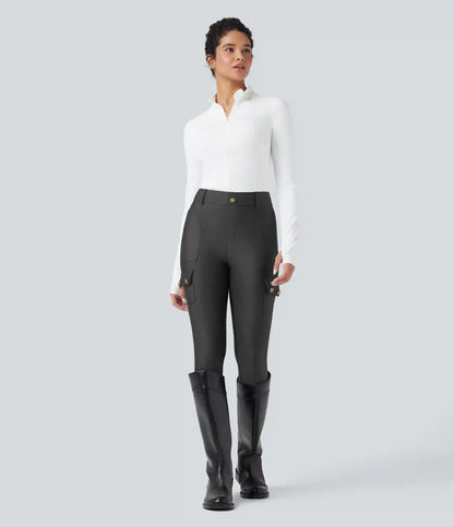 High Waisted Sheen 7/8 Leggings with Pockets