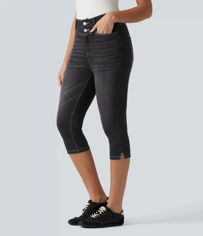 Halara Flex™ High Waisted Split Capri Casual Slim Jeans with Pockets