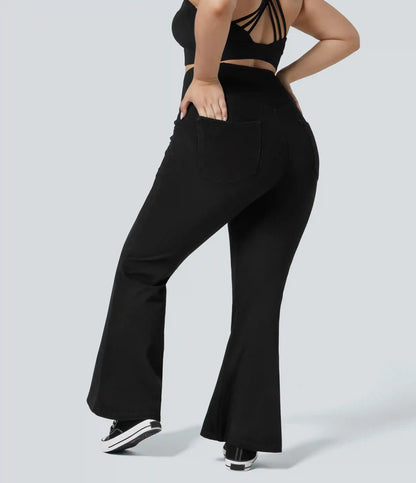 Halara Flex™ High Waisted Crossover Pocket Washed Casual Plus Size Jeans