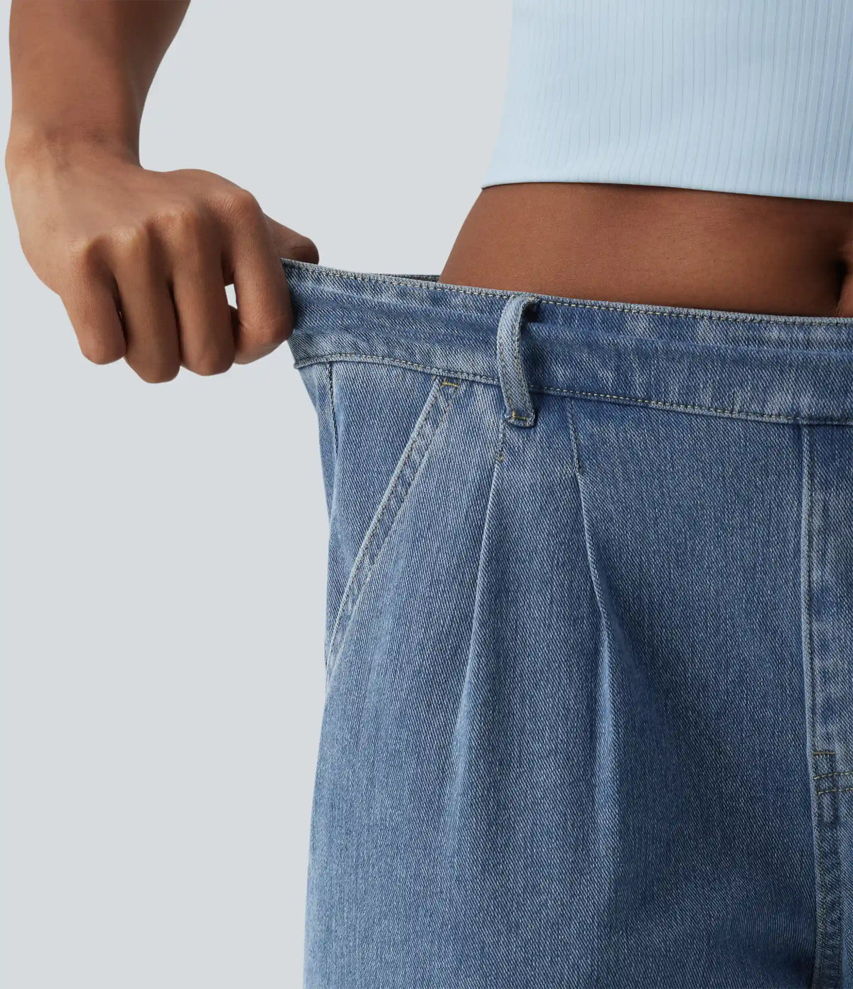 Halara Flex™ Mid Rise Rolled Hem Denim Casual Shorts with Pockets