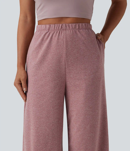 High Waisted Wide Leg Yoga Pants with Pockets